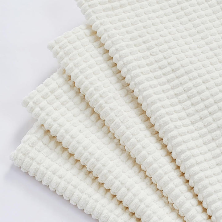 Topfinel 4 Packs Cream White Decorative Throw Pillow Covers 20x20 Inch for Living Room Couch Bed Sofa, Boho Western Farmhouse Home Decor, Soft Plush Corduroy Cute Square Beige Cushion Case 50x50 cm - Just Closeouts Canada Inc.