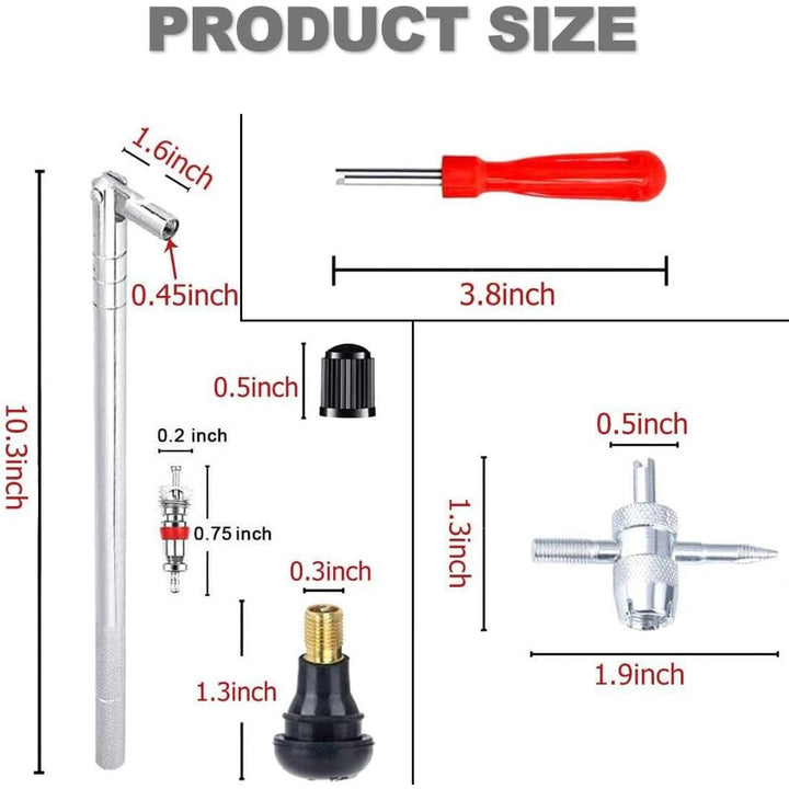 TR412 Tire Valve-Stem Installation Kit with 6 Snap-In Stems - Just Closeouts Canada Inc.