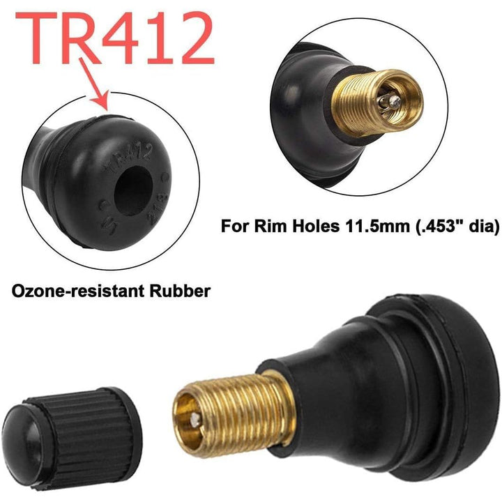 TR412 Tire Valve-Stem Installation Kit with 6 Snap-In Stems - Just Closeouts Canada Inc.
