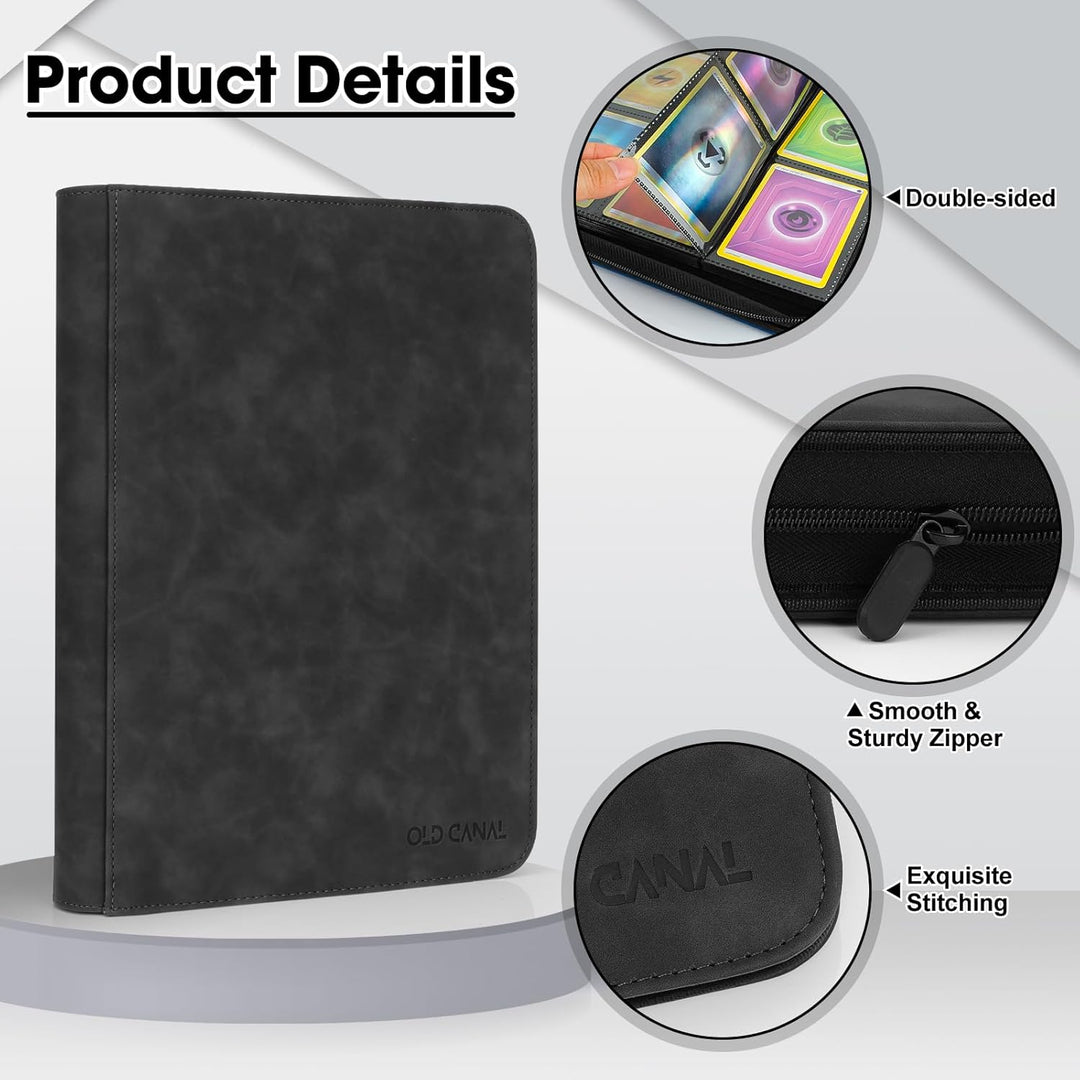 Trading Card Binder, 9 Pocket Card Album Folder Hold Up to 540 Cards, Premium and Durable Zipper Binder, Cards Holder Album for MTG, TCG (Black) - Just Closeouts Canada Inc.