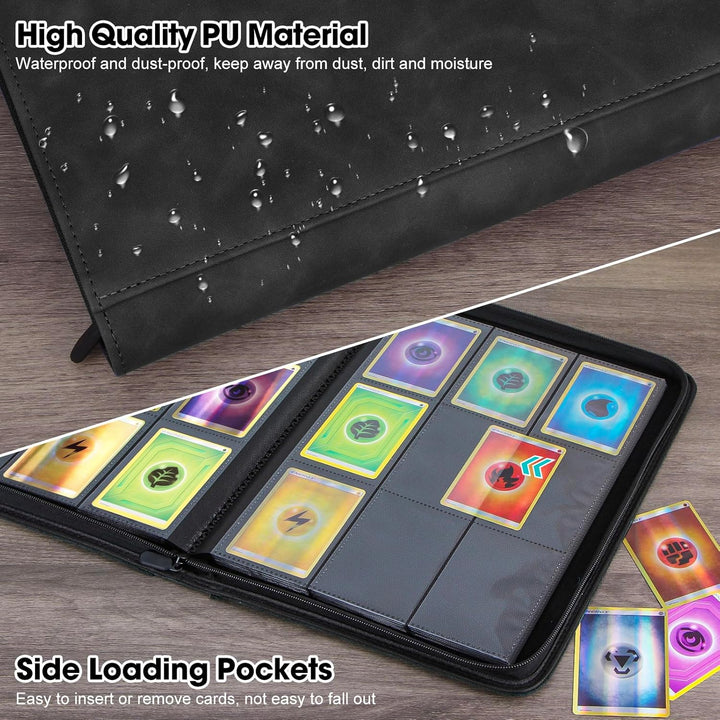 Trading Card Binder, 9 Pocket Card Album Folder Hold Up to 540 Cards, Premium and Durable Zipper Binder, Cards Holder Album for MTG, TCG (Black) - Just Closeouts Canada Inc.