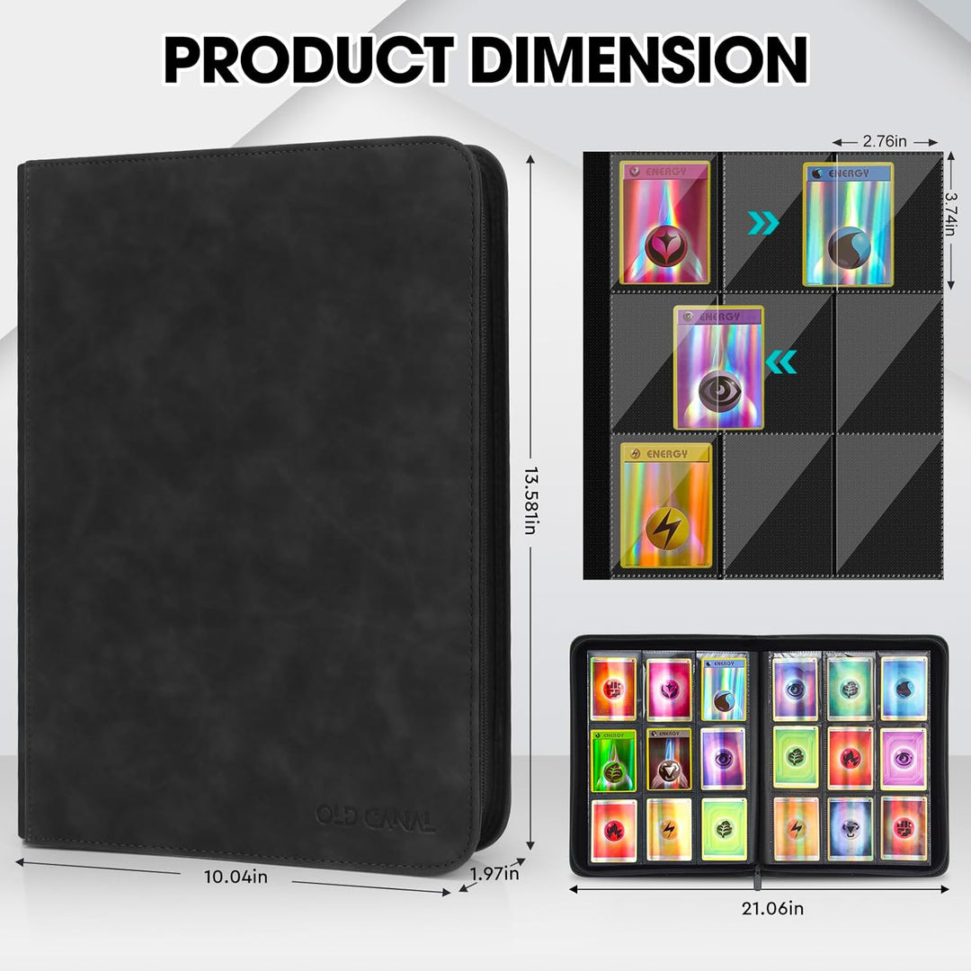 Trading Card Binder, 9 Pocket Card Album Folder Hold Up to 540 Cards, Premium and Durable Zipper Binder, Cards Holder Album for MTG, TCG (Black) - Just Closeouts Canada Inc.