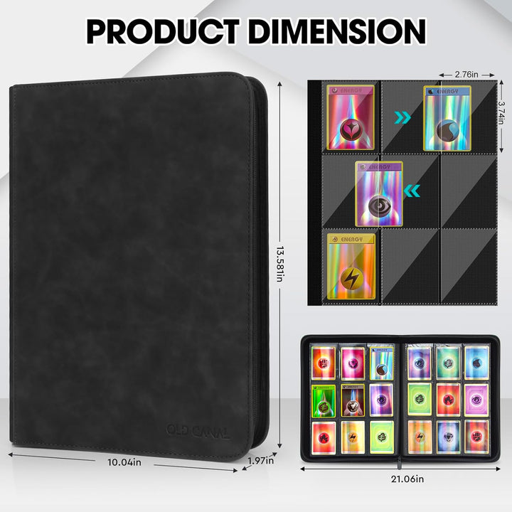 Trading Card Binder, 9 Pocket Card Album Folder Hold Up to 540 Cards, Premium and Durable Zipper Binder, Cards Holder Album for MTG, TCG (Black) - Just Closeouts Canada Inc.