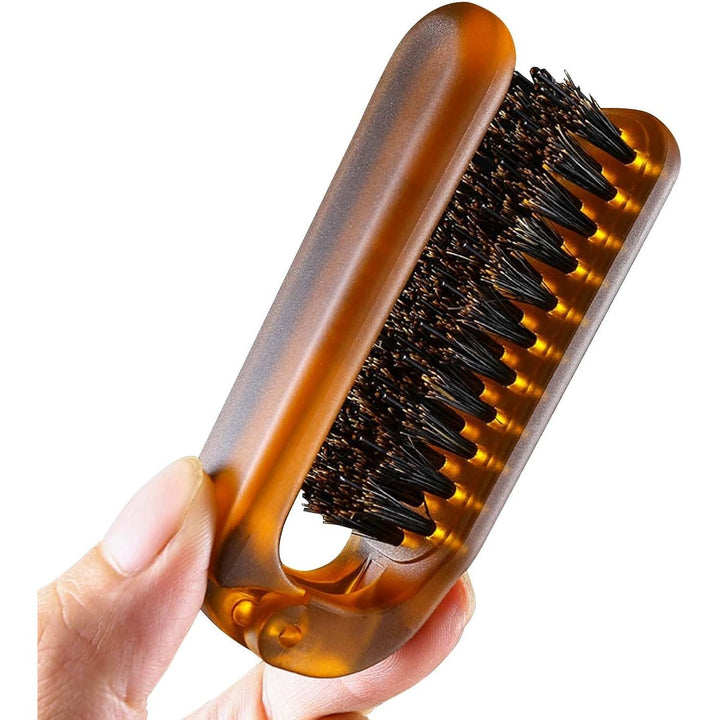 Travel Boar Bristle Hair Brush, Folding Massage Hair Combs Compact Travel Pocket Hair Brush/Comb Anti - Static Row Hair Brush Mini Hair Comb for Women Men Hair Styling(Amber) - Just Closeouts Canada Inc.