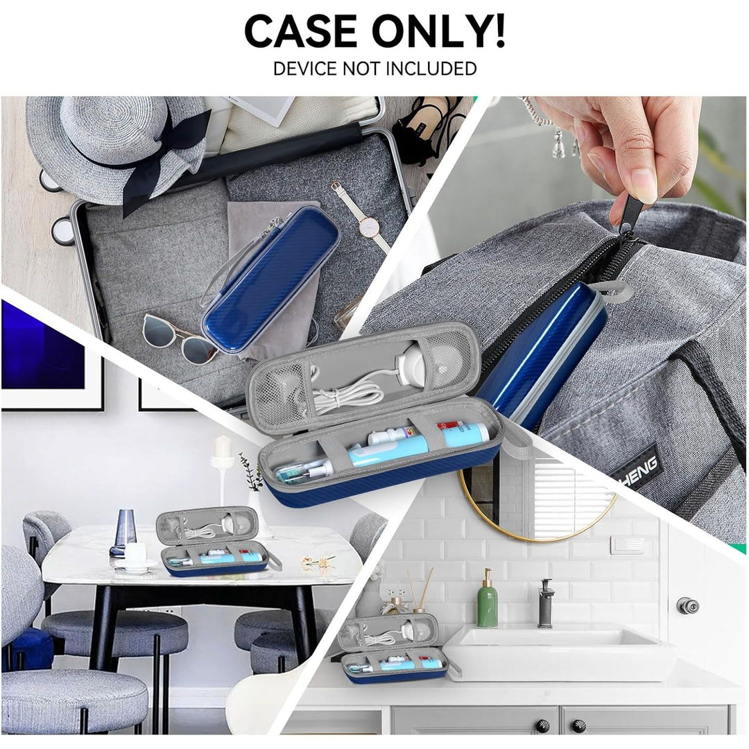 Travel Case for Oral - B/Oral - B Pro 1000 1500 5000 7000 7500 6000 9600/ Phlips Sonicare 4100 5100 1100 6100 5300 7500 Electric Toothbrush (Blue) - Just Closeouts Canada Inc.