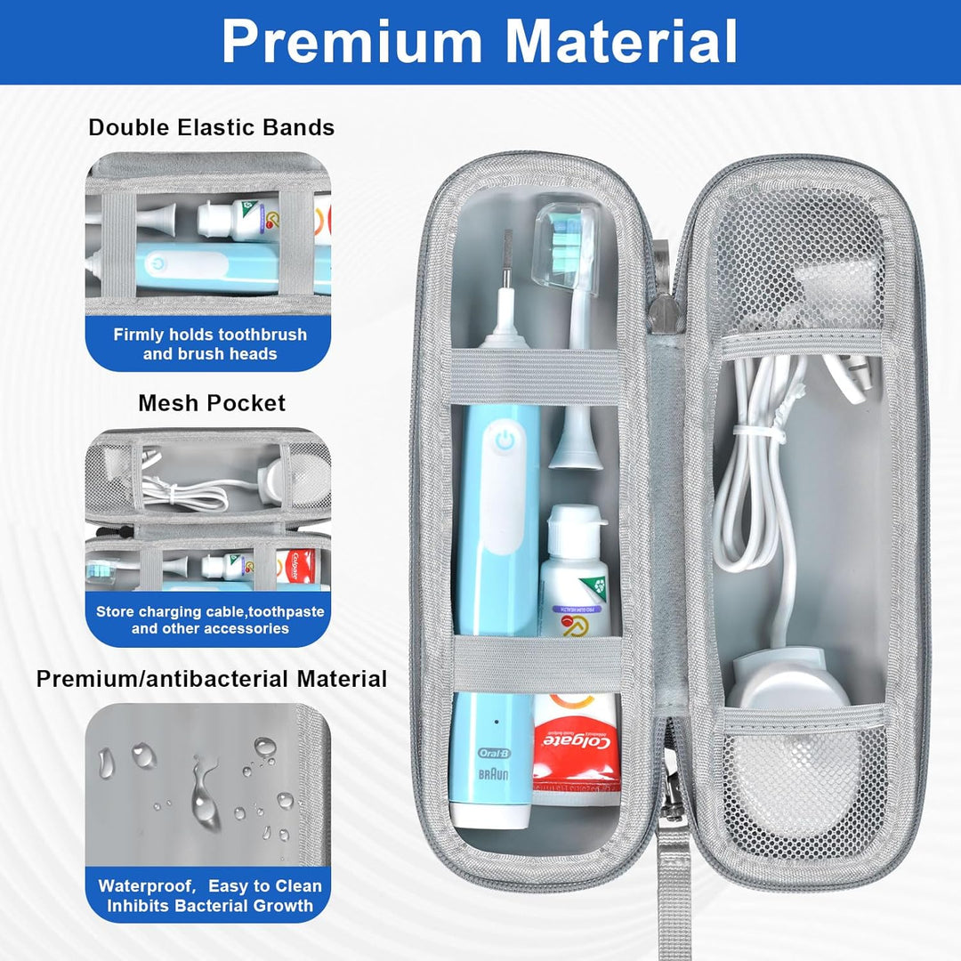 Travel Case for Oral - B/Oral - B Pro 1000 1500 5000 7000 7500 6000 9600/ Phlips Sonicare 4100 5100 1100 6100 5300 7500 Electric Toothbrush (Blue) - Just Closeouts Canada Inc.