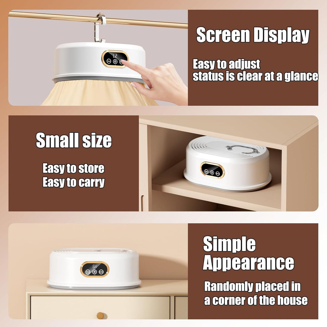 Travel Portable Dryer - 5 - Min Quick Preheat, 6 - Hour Continuous Drying, 10cm Foldable Mini Dryer for Apartments, RVs, Travel - Holds 8 Clothes - Just Closeouts Canada Inc.