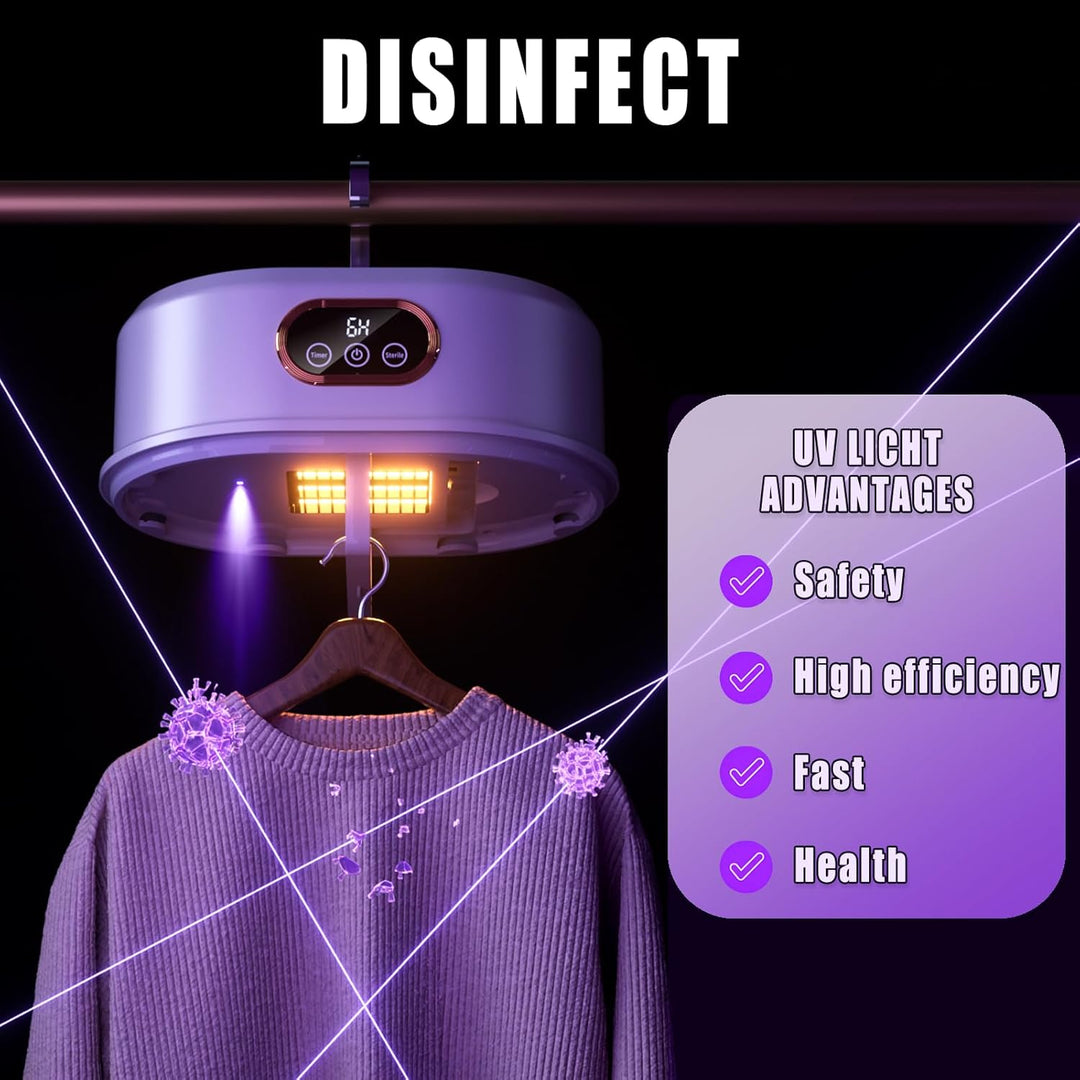 Travel Portable Dryer - 5 - Min Quick Preheat, 6 - Hour Continuous Drying, 10cm Foldable Mini Dryer for Apartments, RVs, Travel - Holds 8 Clothes - Just Closeouts Canada Inc.