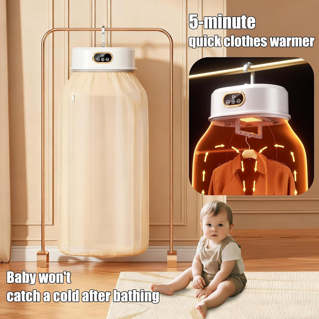 Travel Portable Dryer - 5 - Min Quick Preheat, 6 - Hour Continuous Drying, 10cm Foldable Mini Dryer for Apartments, RVs, Travel - Holds 8 Clothes - Just Closeouts Canada Inc.