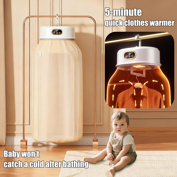 Travel Portable Dryer - 5 - Min Quick Preheat, 6 - Hour Continuous Drying, 10cm Foldable Mini Dryer for Apartments, RVs, Travel - Holds 8 Clothes - Just Closeouts Canada Inc.