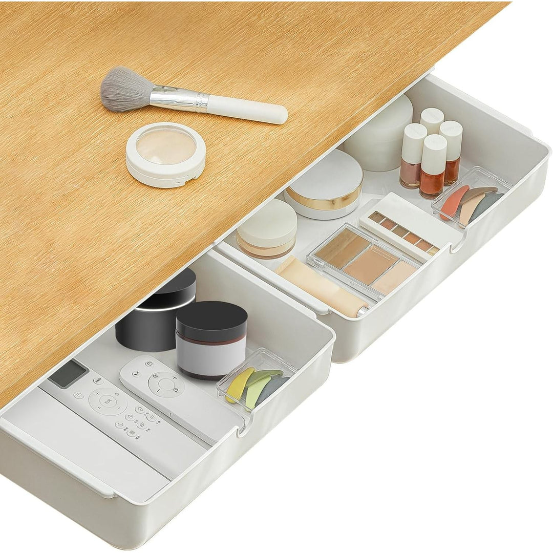 Under Desk Drawer Self-Stick Storage Organizer for Office Home School Large Size White 2 Pack - Just Closeouts Canada Inc.X0044CVB4Z