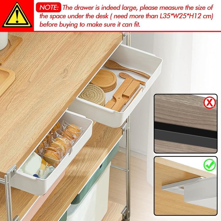 Under Desk Drawer Self-Stick Storage Organizer for Office Home School Large Size White 2 Pack - Just Closeouts Canada Inc.X0044CVB4Z