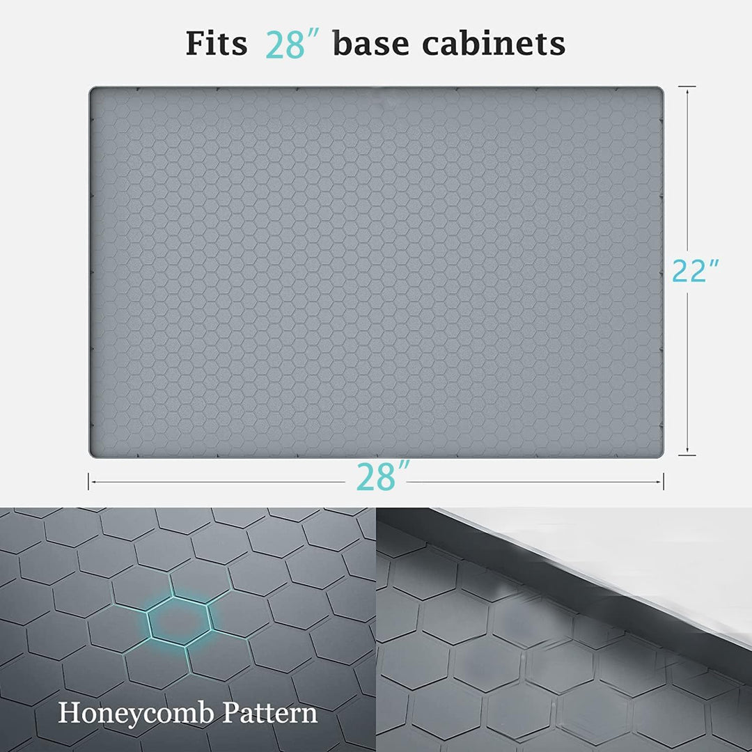 Under Sink Kitchen Cabinet Mat, 28" x 22" Flexible Waterproof Silicone Made, Under Sink Mats for Kitchen Waterproof Cabinet Protector & Drip Tray Liner,(Gray) - Just Closeouts Canada Inc.X003PU6L7T