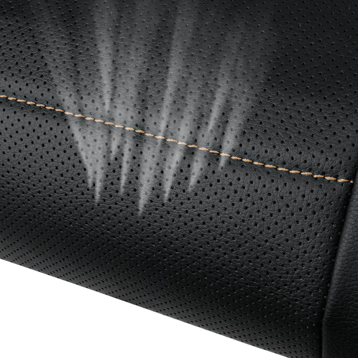 Universal FIT Piping Leather Car Seat Cover, for suvs,Van,Trucks,Airbag Compatible,Inside Zipper Design and Reserved Opening Holes (Full seat Covers, Black and Beige) - Just Closeouts Canada Inc.