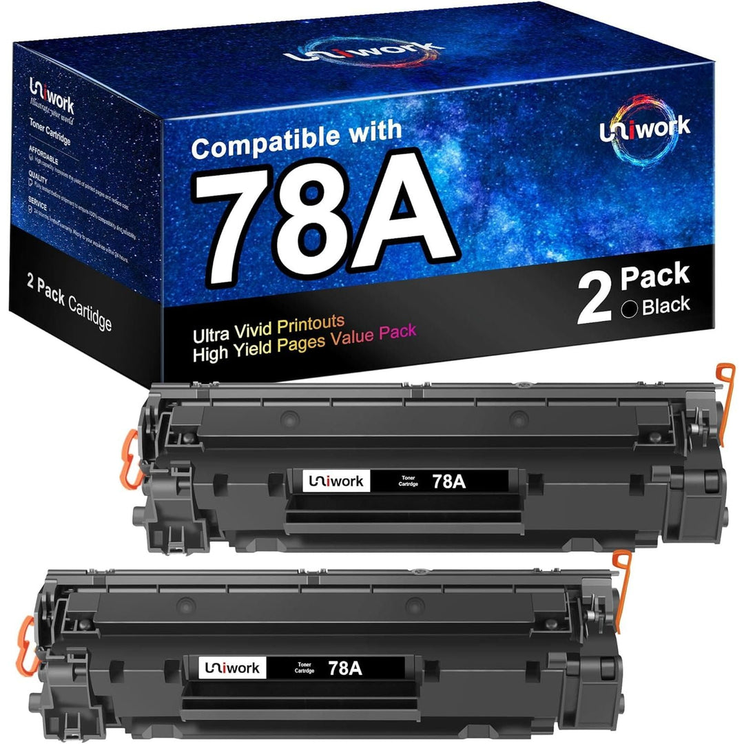 Uniwork Compatible Toner Cartridge Replacement for HP 78A CE278A use for Laserjet Pro P1606dn, M1536dnf, P1566, P1560, P1606, M1536 Printer (2 Black) - Just Closeouts Canada Inc.