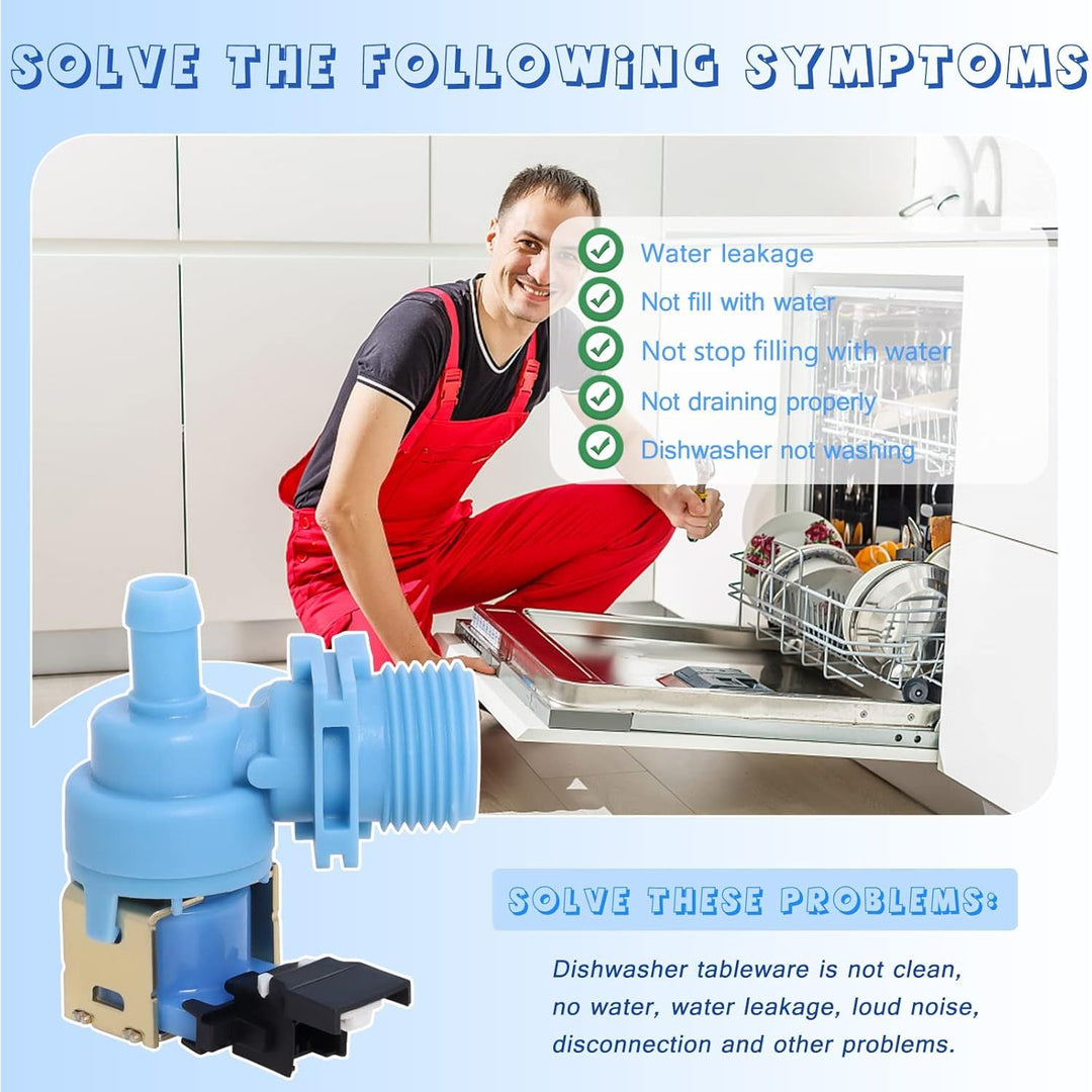 Upgraded W10327250 W10327249 Dishwasher Water Inlet Valve WPW10327249 Compatible with Whirlpool Kenmore Amana Kitchen Aid Dishwashers, Replaces W11130743 W10195047 W10316814 AP6024301 - Just Closeouts Canada Inc.