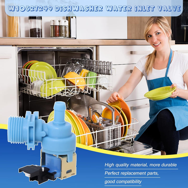 Upgraded W10327250 W10327249 Dishwasher Water Inlet Valve WPW10327249 Compatible with Whirlpool Kenmore Amana Kitchen Aid Dishwashers, Replaces W11130743 W10195047 W10316814 AP6024301 - Just Closeouts Canada Inc.