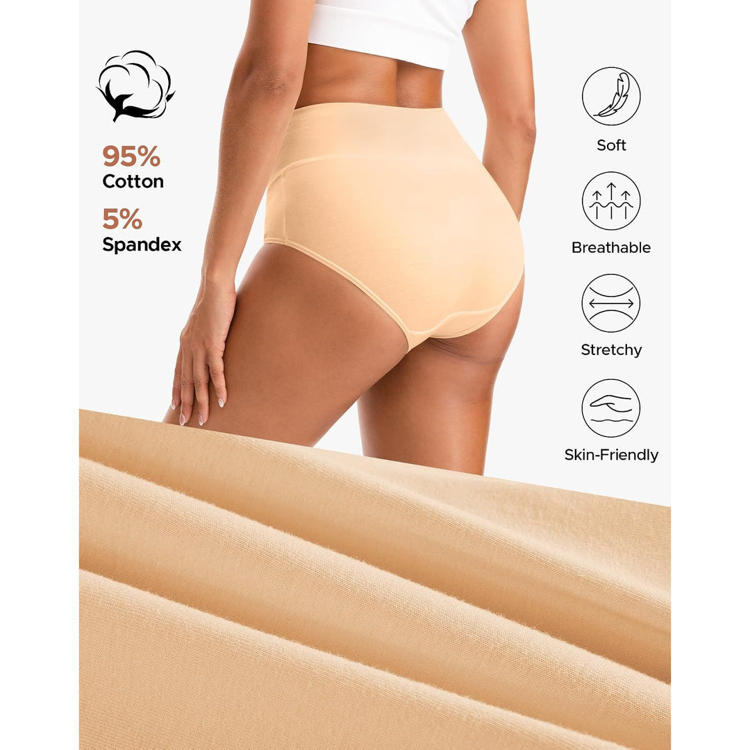INNERSY women's underwear, Large – Nude cotton-stretch fabric and rear detail