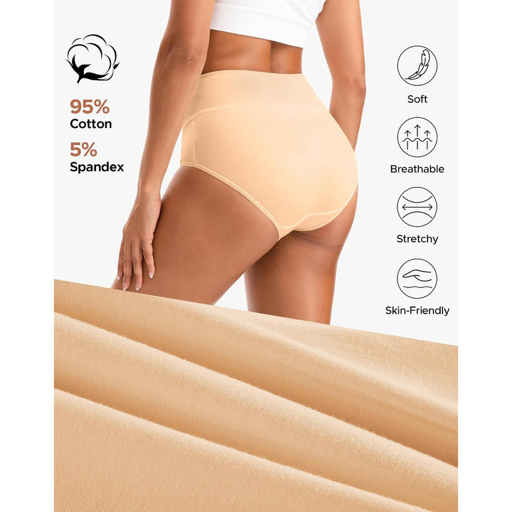 INNERSY women's underwear, Large – Nude cotton-stretch fabric and rear detail