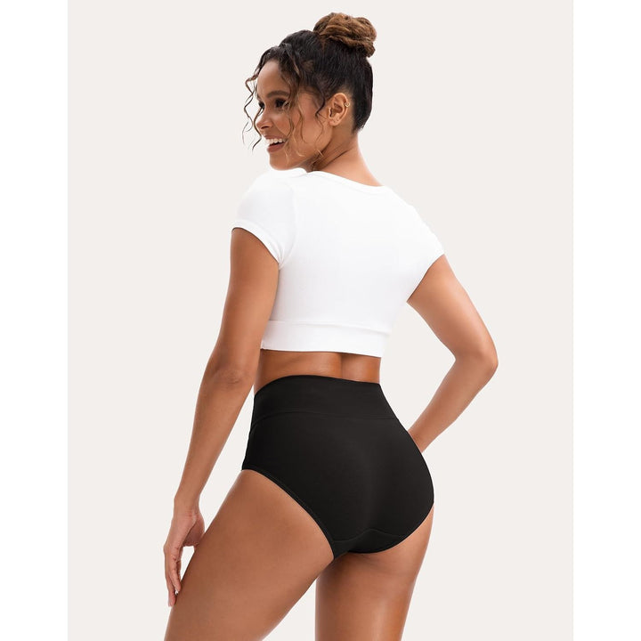 INNERSY women's underwear, Style 6, XL – Black full-coverage briefs rear fit