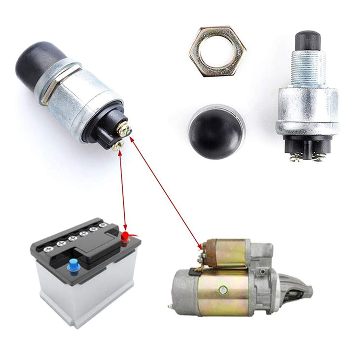 Starter switch connection illustration; battery and starter not included