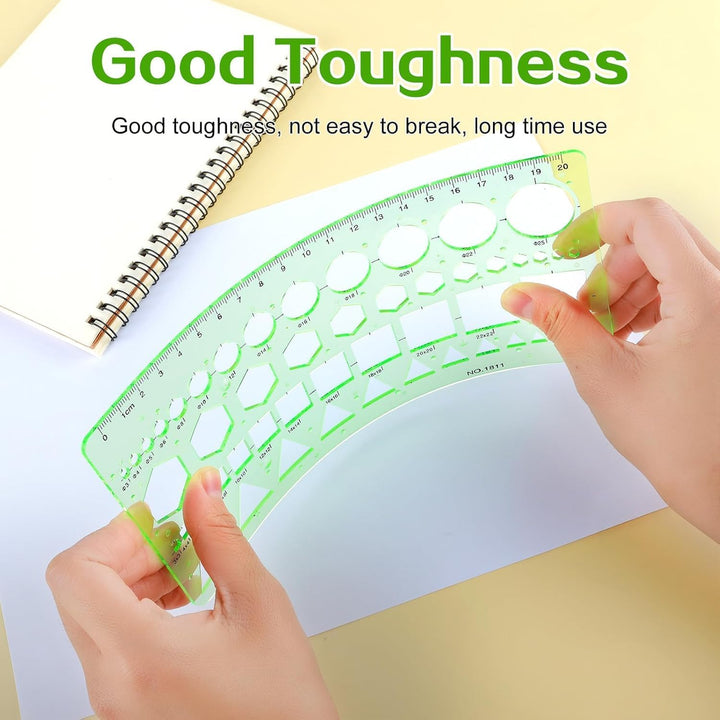 Flexible green geometric drawing template