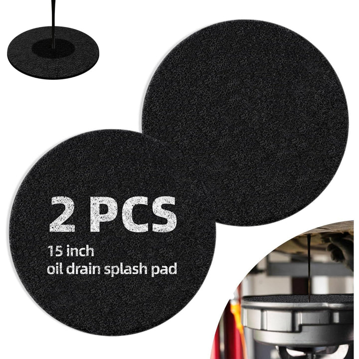 Two 15-inch round oil drain splash pads