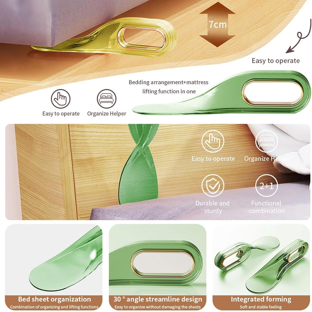 Mattress lifter wedge in use under a mattress