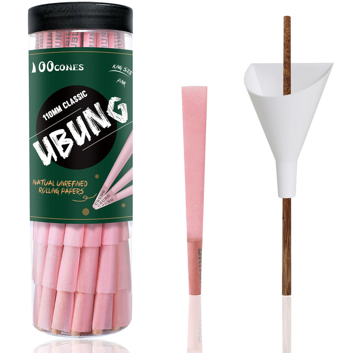 100-pack pink pre-rolled cones and loading funnel