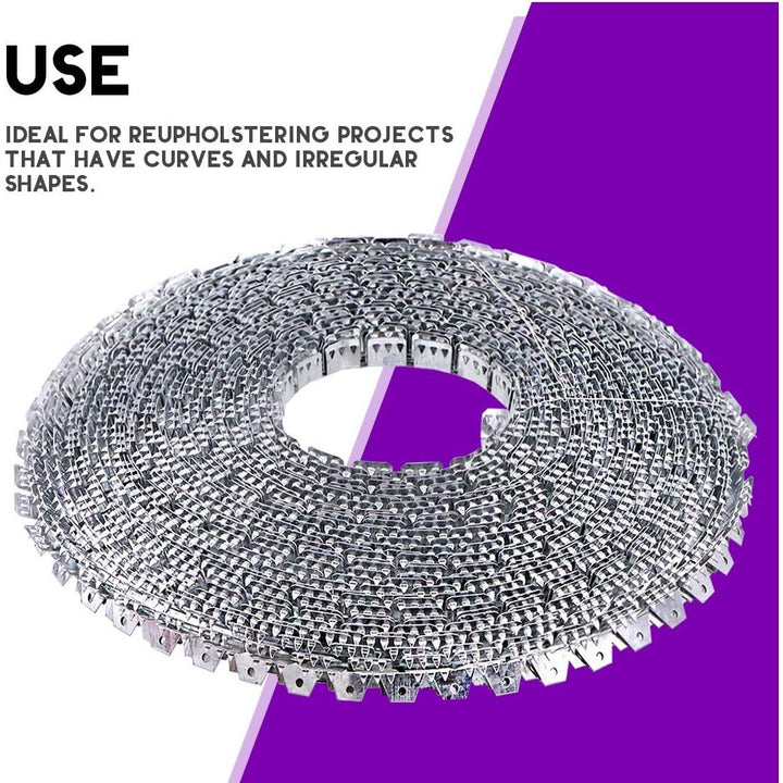 Flexible silver tack strip roll and toothed edge