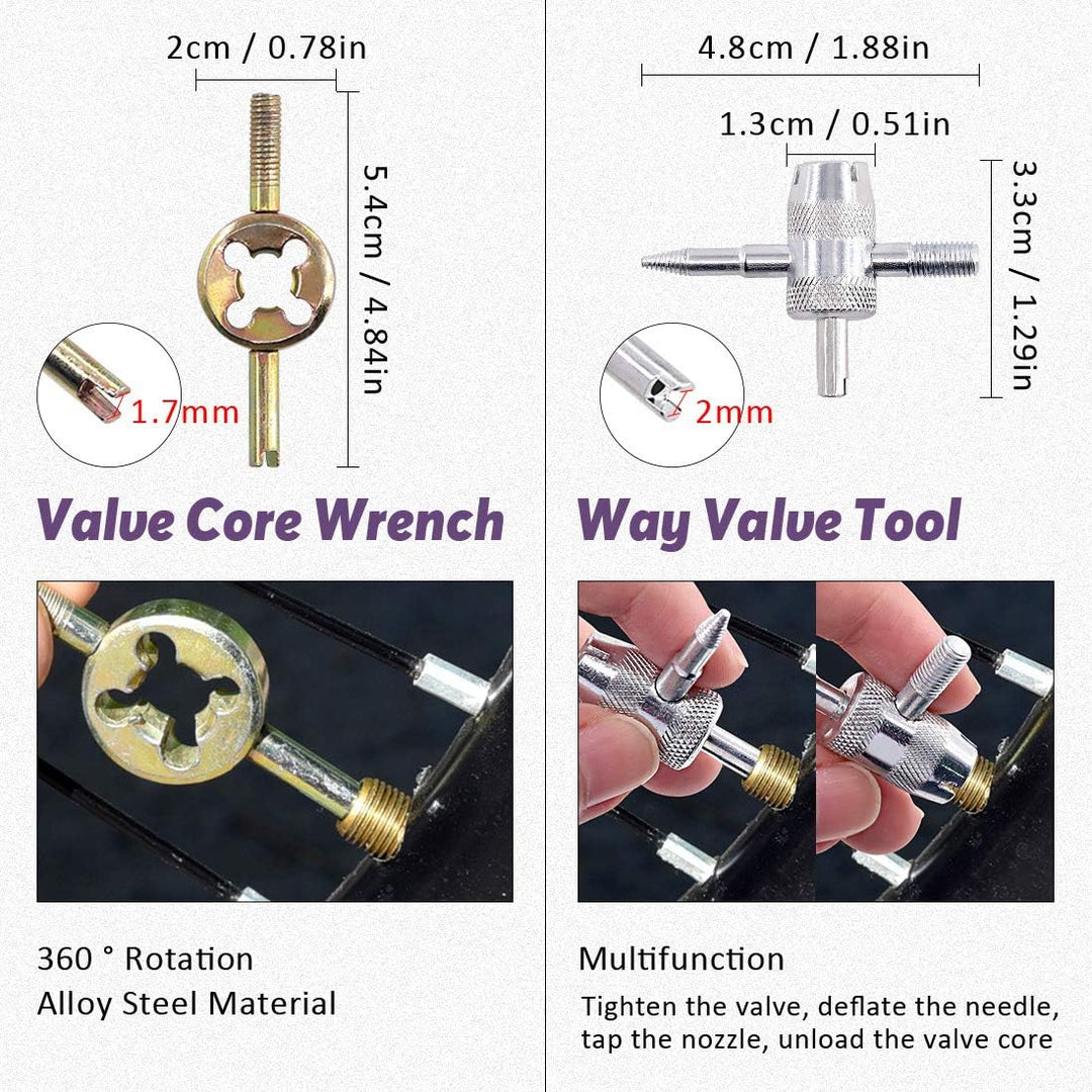 Tire valve tool kit contents and use