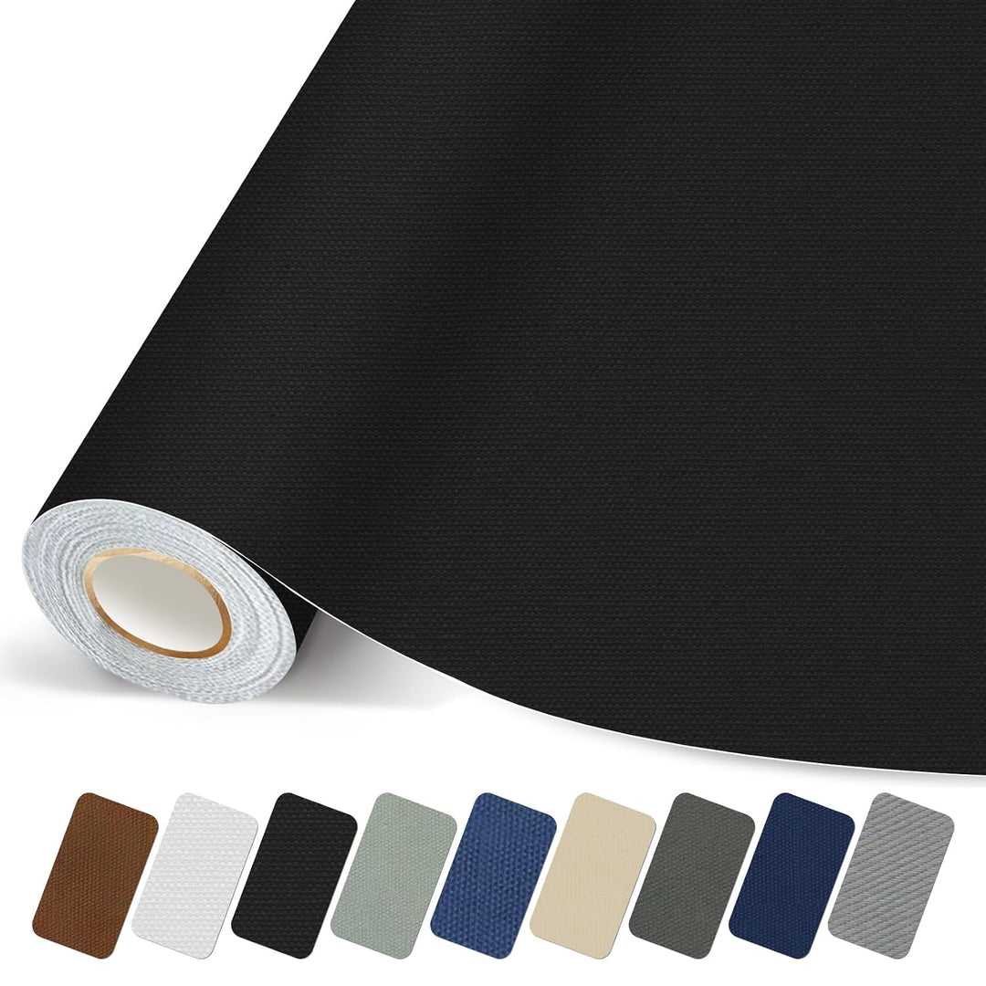 Black 17 x 79 inch self-adhesive canvas repair patch roll
