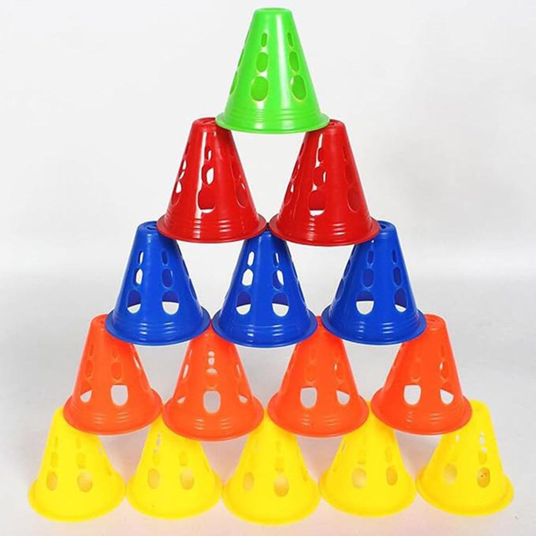 20 multicolour mini soccer training cones