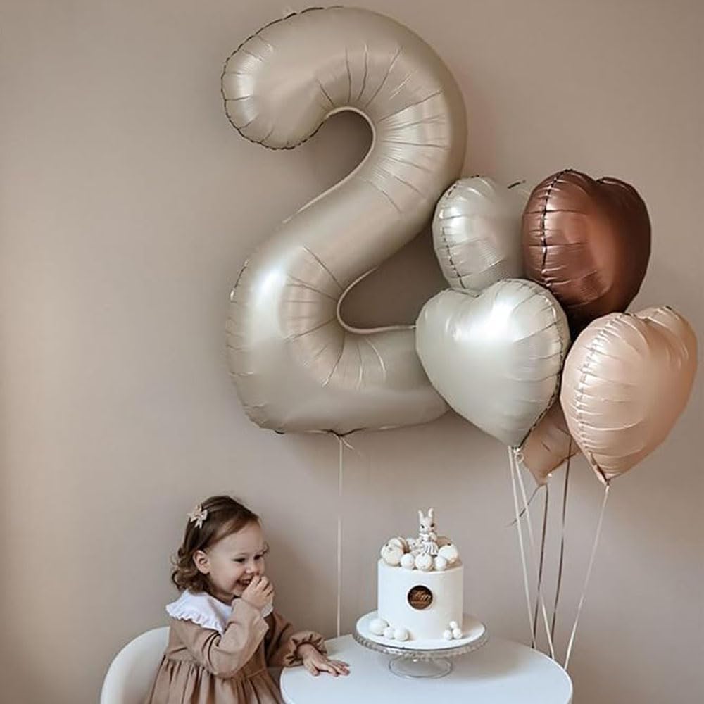 Ivory white 40-inch number 3 foil balloon