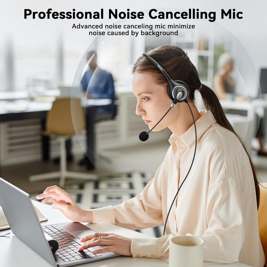 USB - C/USB - A Headset with Noise Cancelling Microphone - Wired Computer On - Ear Office Headphones All - Day Comfort for PC, Laptop, Tablet, Home, Work, Video Meeting, Online Classes, Zoom, Skype - Just Closeouts Canada Inc.