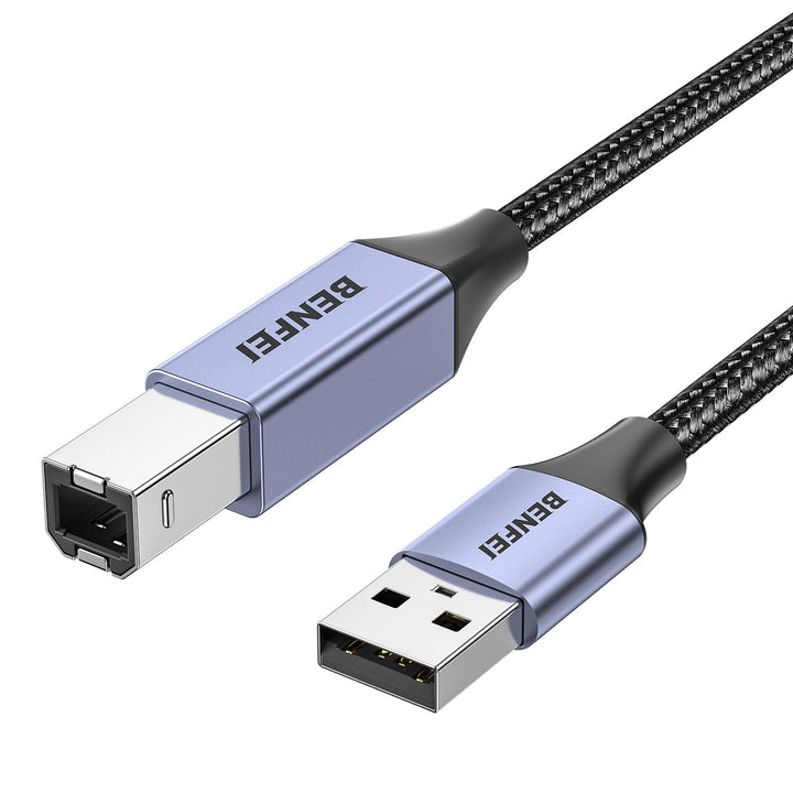 USB Printer Cable, 6.6FT/2 Meter USB A to USB B Cable for HP, Canon, Brother, Dell, Epson, Lexmark, Xerox, Grey - Just Closeouts Canada Inc.000406grey-2M