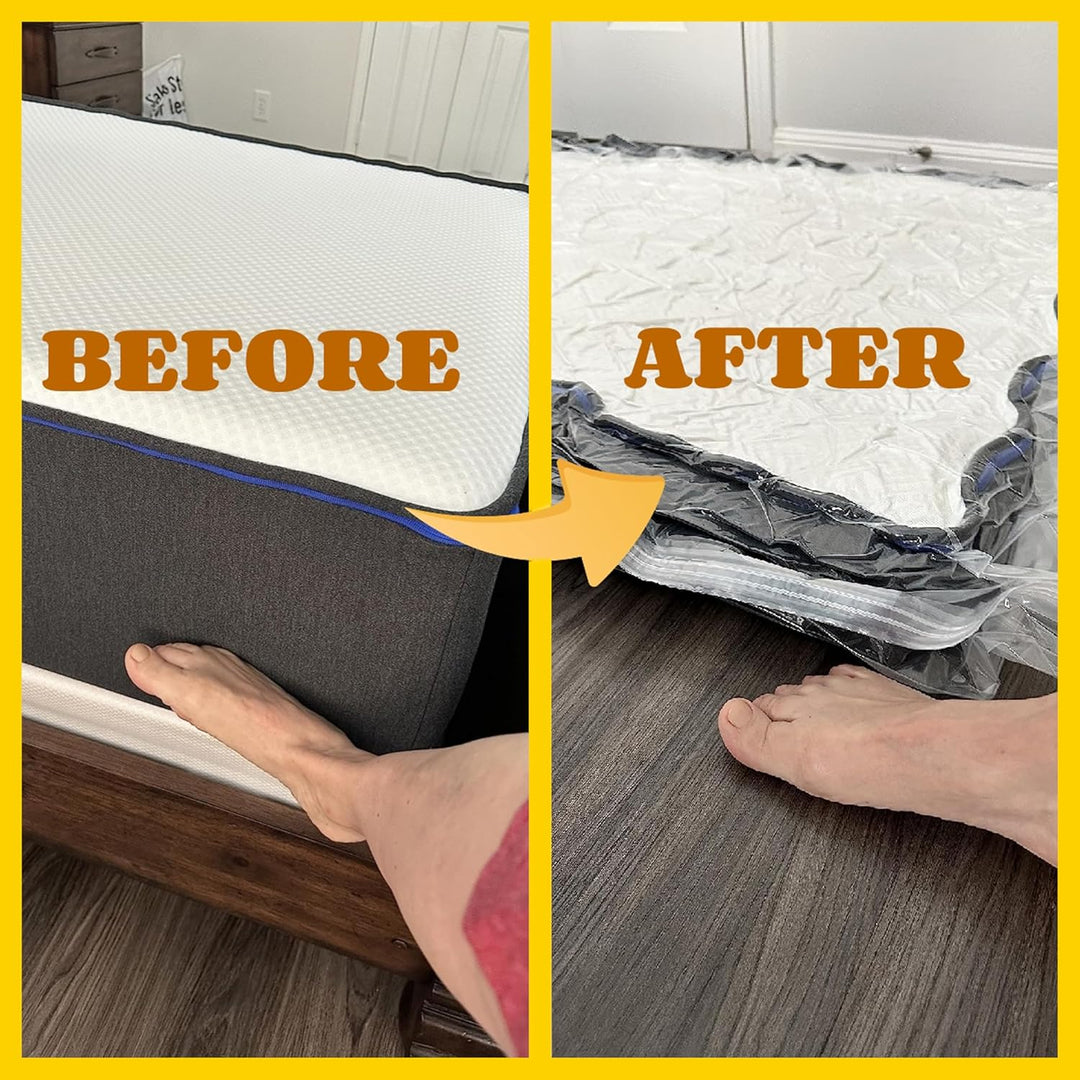 Vacuum Mattress Bag for moving, Vacuum Sealed Bags for Mattress Storage, Mattress Compression Bag, Foam and Latex Mattress Vacuum Bag with Straps(KING. CAL - KING) - Just Closeouts Canada Inc.