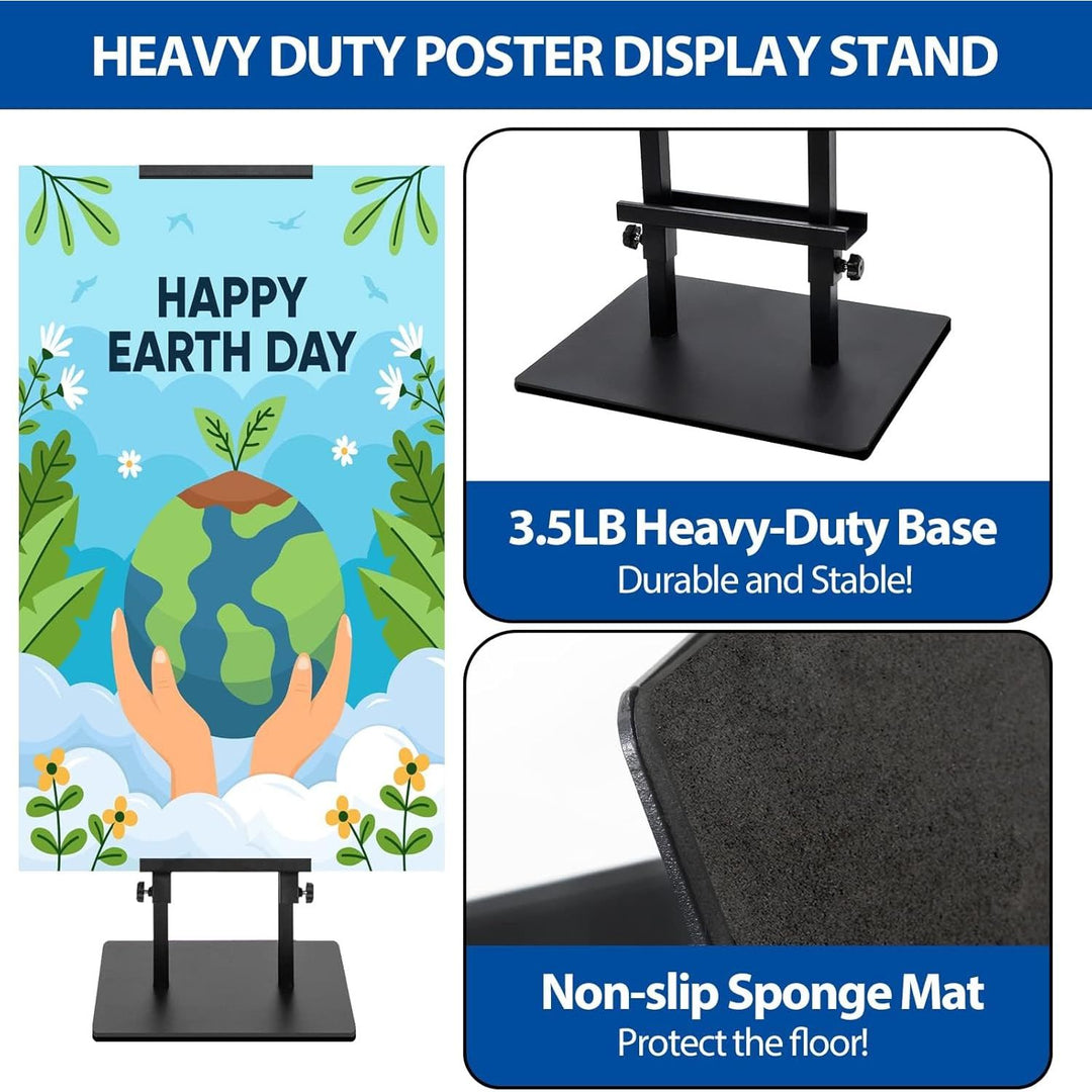 VAIIGO 4Packs Poster Stand for Display, Heavy Duty Floor Standing Sign Stand, Double - Sided Poster Board Stand, Adjustable Height Up to 80 inch, Outdoor Banner Stand for Board & Foam Display, Black - Just Closeouts Canada Inc.
