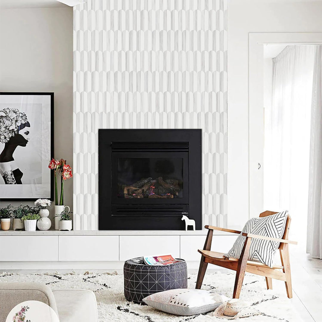 Vamos Tile Peel and Stick Backsplash Seamless Tile,10 - Sheet Stick on Backsplash for Kitchen,Dolomite Gray and White+Light Gold Metal Self Adhesive PVC Tiles (10 Sheets) - Just Closeouts Canada Inc.