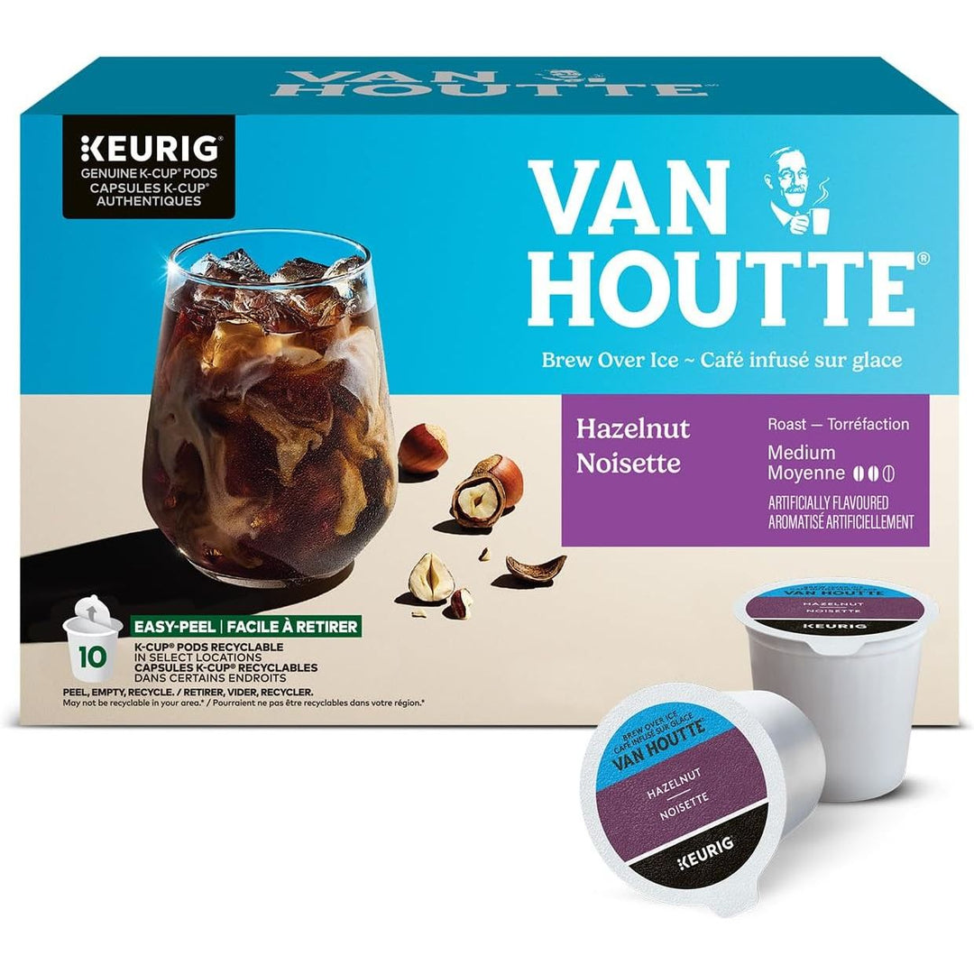 Van Houtte Medium Roast Hazelnut Flavoured K - Cup Coffee Pods, Brew Over Ice, 10 Count - Just Closeouts Canada Inc.062151517738