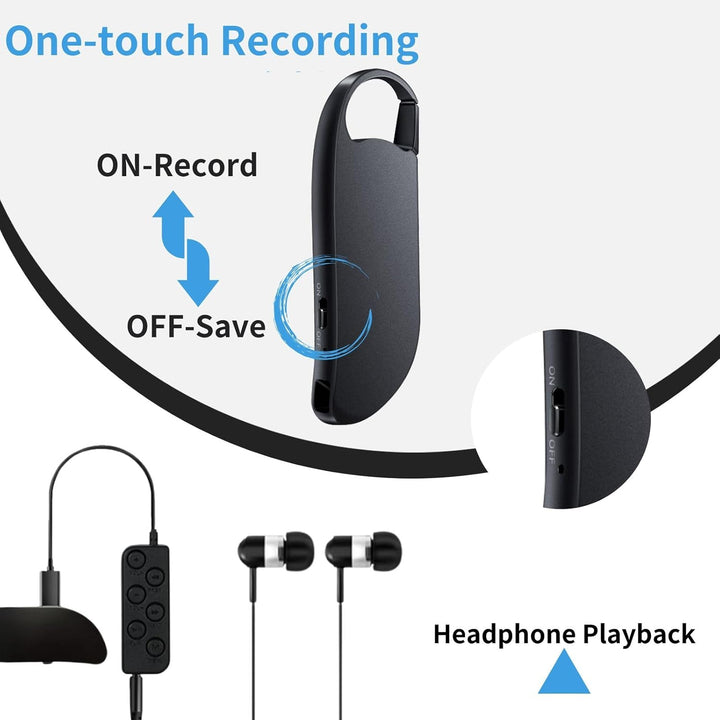 Vandlion 64GB Digital Voice Recorder, 1536kbps Hi - Fi Recording with Noise Reduction, Voice Activated Recorder for Lectures, Meetings, Interviews - Just Closeouts Canada Inc.