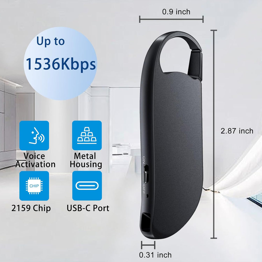 Vandlion 64GB Digital Voice Recorder, 1536kbps Hi - Fi Recording with Noise Reduction, Voice Activated Recorder for Lectures, Meetings, Interviews - Just Closeouts Canada Inc.
