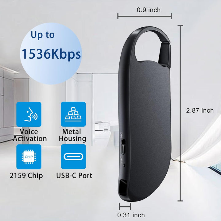 Vandlion 64GB Digital Voice Recorder, 1536kbps Hi - Fi Recording with Noise Reduction, Voice Activated Recorder for Lectures, Meetings, Interviews - Just Closeouts Canada Inc.