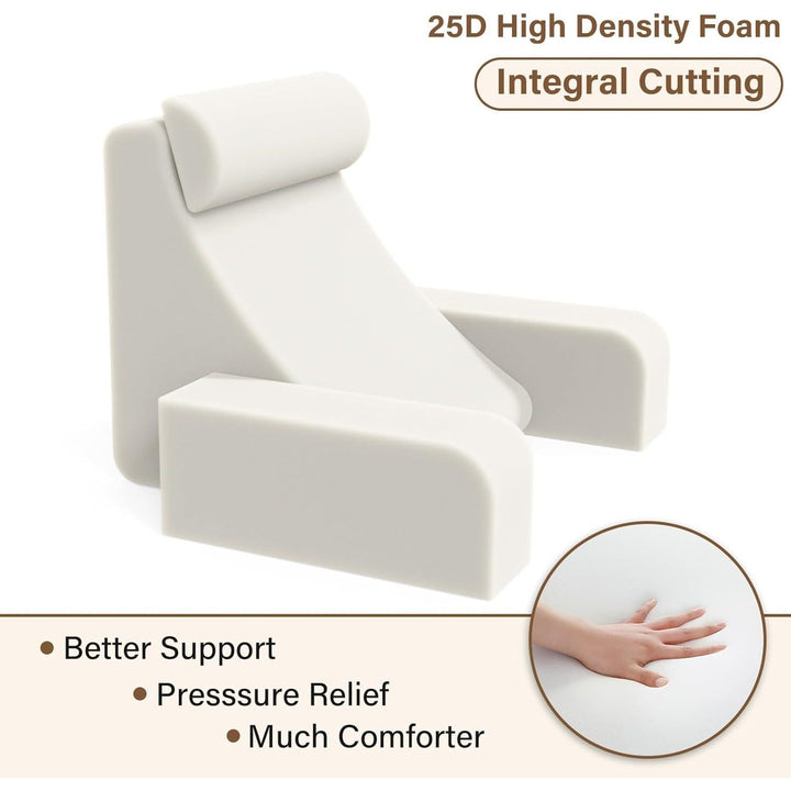 Vekkia Reading Pillow for Sitting in Bed Adult,Back Pillow for Bed Sitting Up,Back Support Pillow,Big Pockets for Gaming,Watching TV in Floor,19in(Grey) - Just Closeouts Canada Inc.