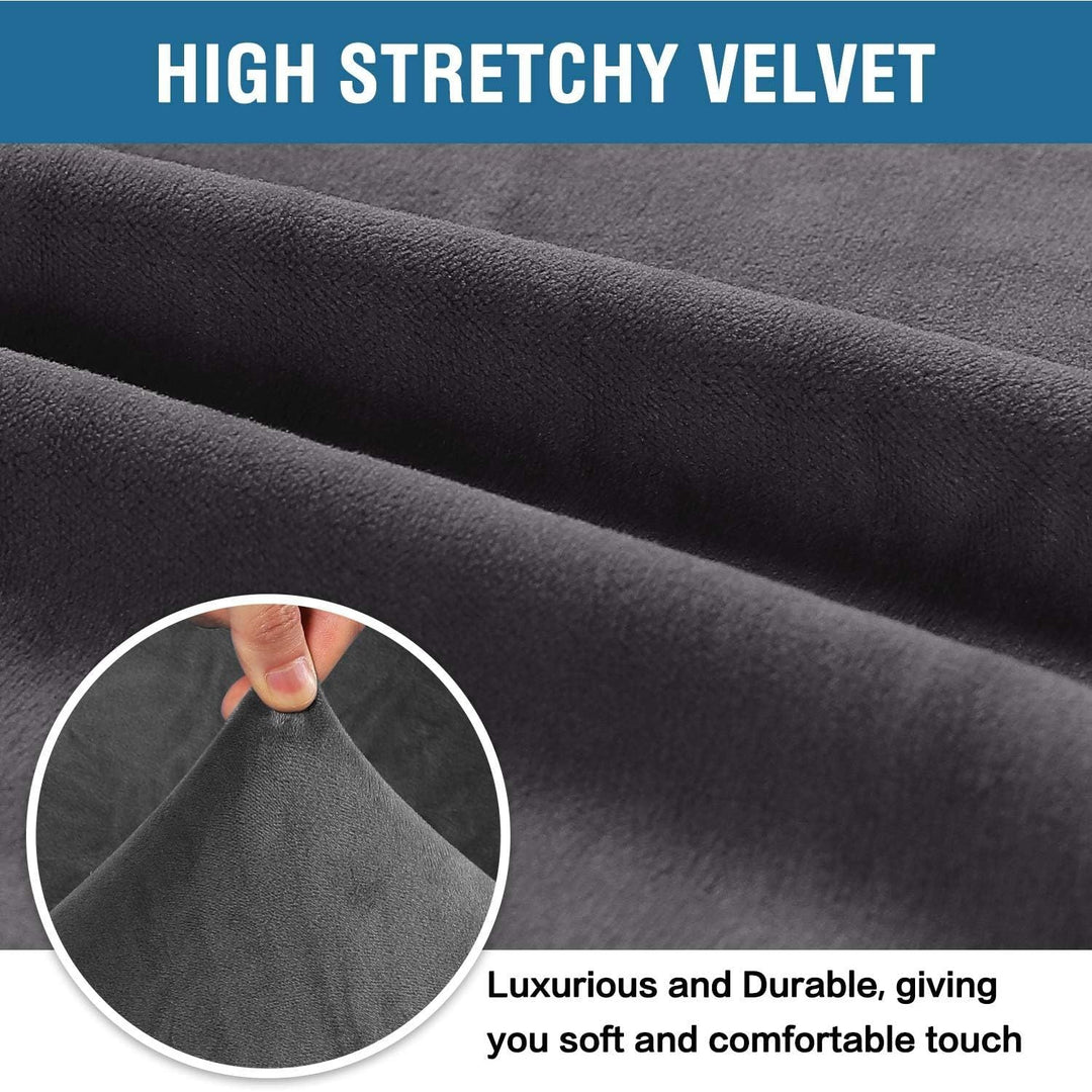 Velvet Stretch Sofa Cover, Grey, 3-Seater, 72–90 in - Just Closeouts Canada Inc.