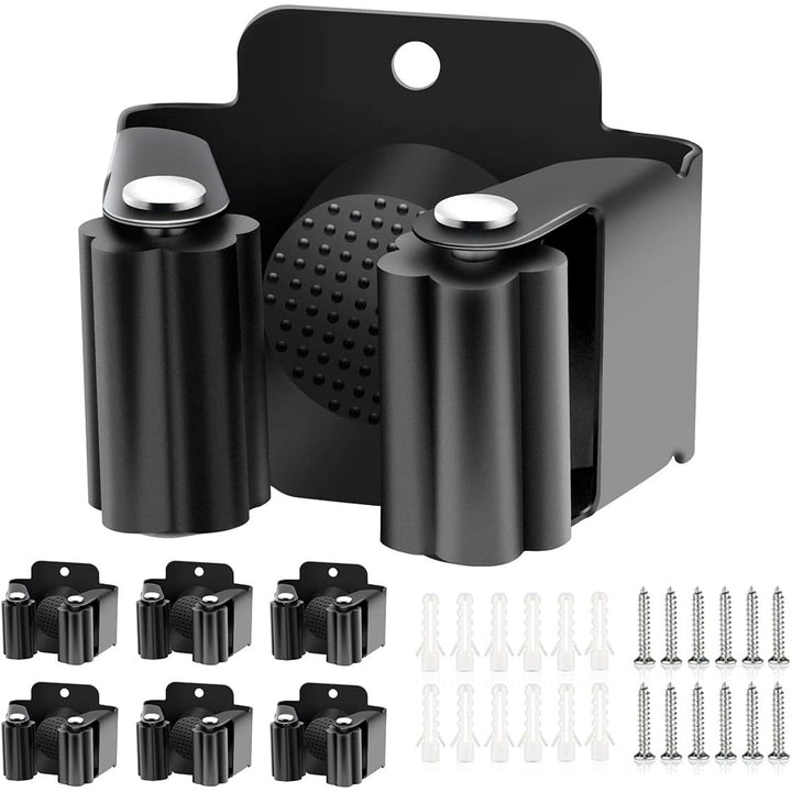 Verdenu 6 Pcs Mop and Broom Holder Wall Mounted, Mop Hanger Kit with Screws, Garden Tool Organizer for Kitchen, Home, Bathroom, Garage - Just Closeouts Canada Inc.