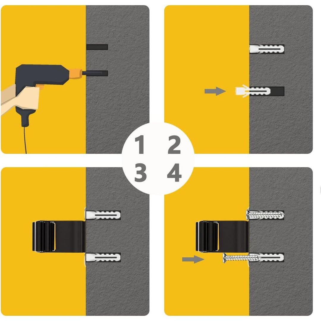 Verdenu 6 Pcs Mop and Broom Holder Wall Mounted, Mop Hanger Kit with Screws, Garden Tool Organizer for Kitchen, Home, Bathroom, Garage - Just Closeouts Canada Inc.