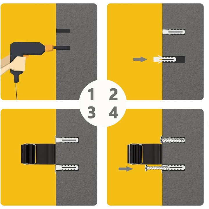 Verdenu 6 Pcs Mop and Broom Holder Wall Mounted, Mop Hanger Kit with Screws, Garden Tool Organizer for Kitchen, Home, Bathroom, Garage - Just Closeouts Canada Inc.