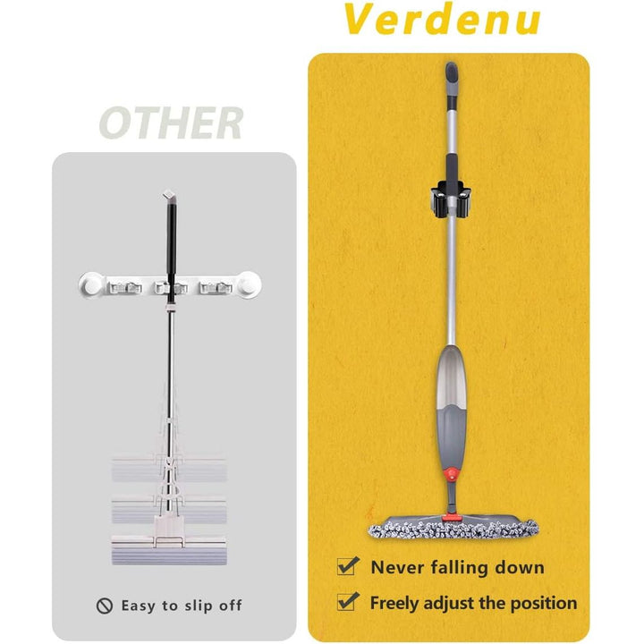 Verdenu 6 Pcs Mop and Broom Holder Wall Mounted, Mop Hanger Kit with Screws, Garden Tool Organizer for Kitchen, Home, Bathroom, Garage - Just Closeouts Canada Inc.
