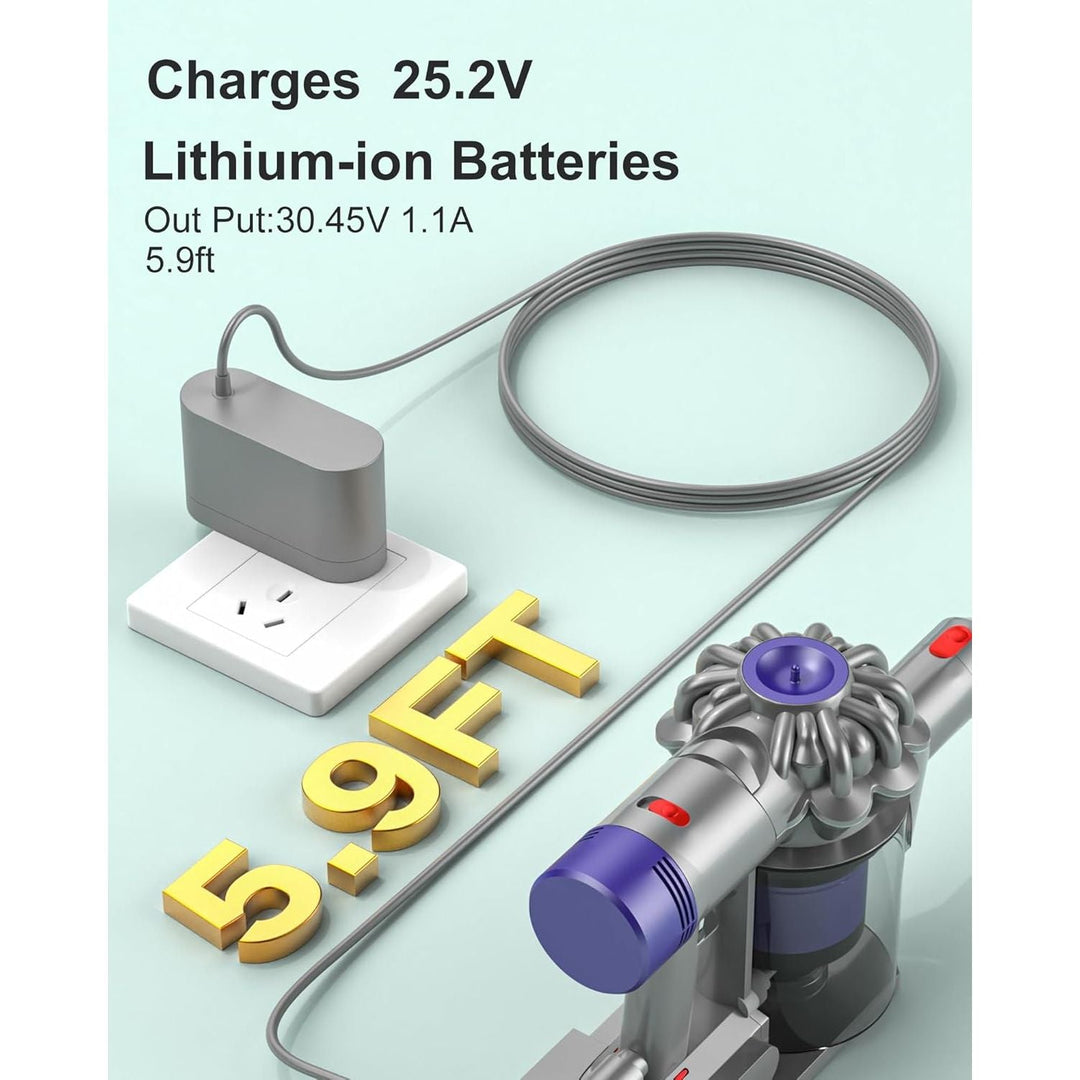 VHBW 30.45V for Dyson Vacuum Charger Only Compatible with Dyson V10, V11, V12, V15, SV12, SV14, SV16, SV20, SV22, SV27, SV28, and SV30 Cordless Absolute, Animal, Motorhead Models Vacuum - Just Closeouts Canada Inc.